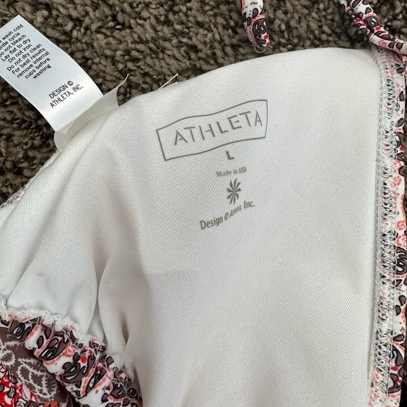 ATHLETA 2PC Bikini Tie TOP BIKINI BOTTOM SWIMSUIT Size S/L Brown/Orange Paisley - Picture 4 of 5